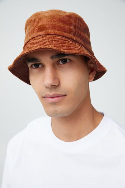 Cord Bucket Hat, WASHED RUST CORD