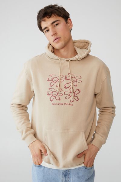 Graphic Fleece Pullover, STONE CLAY/RISE WITH THE SUN