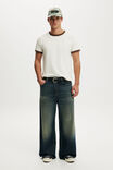 Fitted T-Shirt, CLOUD / ESPRESSO RINGER - example image 2