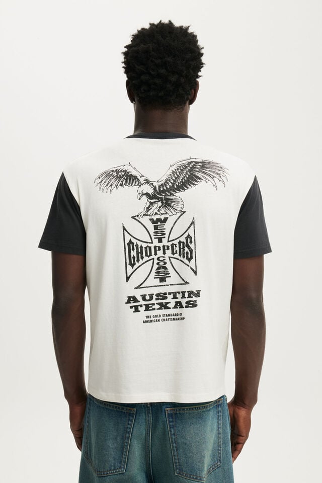 Fitted License Moto T-Shirt, LCN WCC VINTAGE WHITE - WASHED BLACK / TEXAS