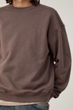 Box Fit Crew Sweater, WASHED CHOCOLATE - alternate image 4