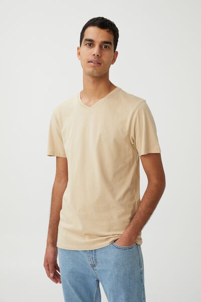 Organic V-Neck T-Shirt, STONE CLAY