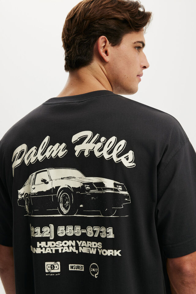 Box Fit Graphic T-Shirt, WASHED BLACK / PALM HILLS