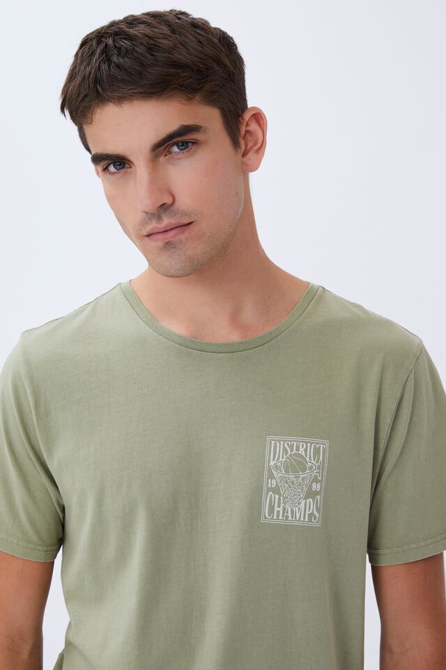 Curved Hem T-Shirt, SAGE ACID/CHAMPS