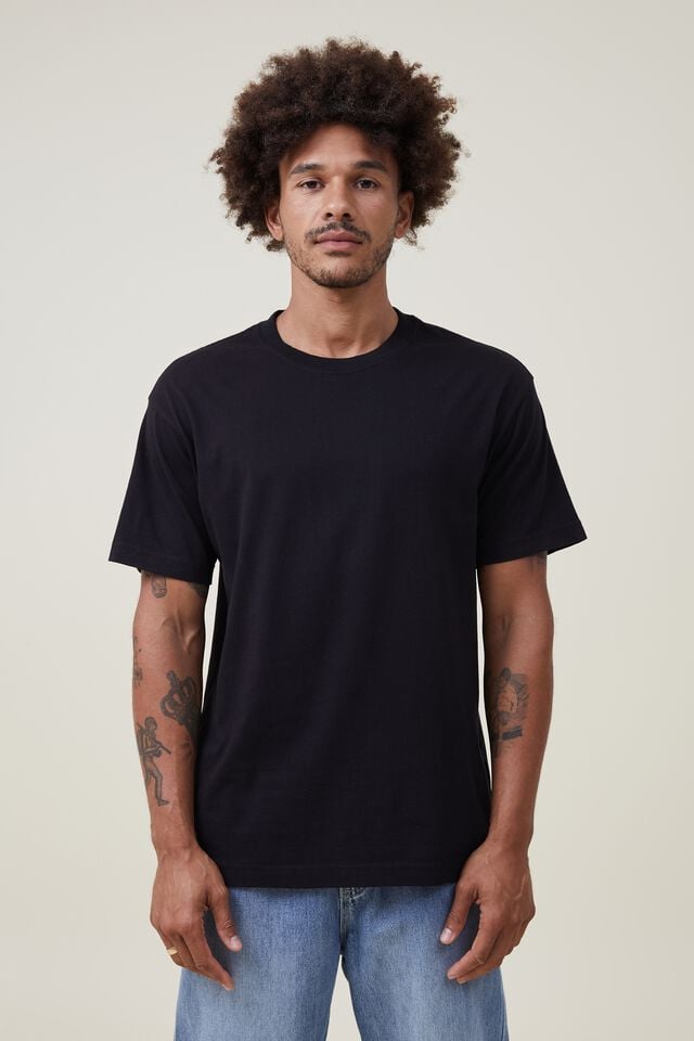 Camiseta - Organic Loose Fit T-Shirt, BLACK