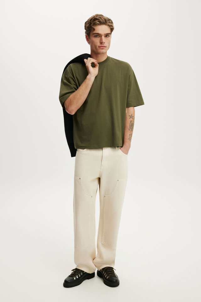 Cropped Fit T-Shirt, KHAKI