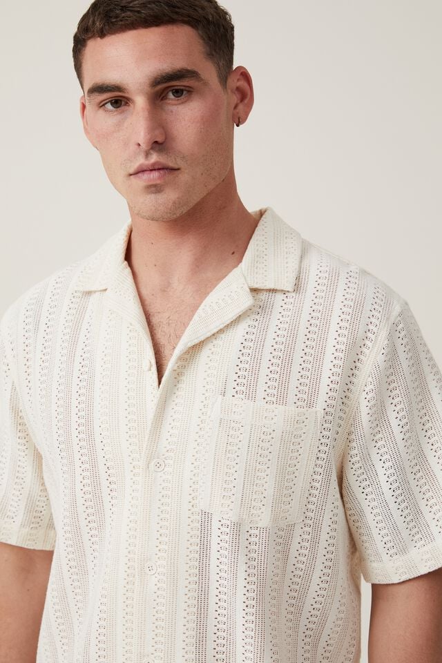 Palma Short Sleeve Shirt, ECRU PATTERN