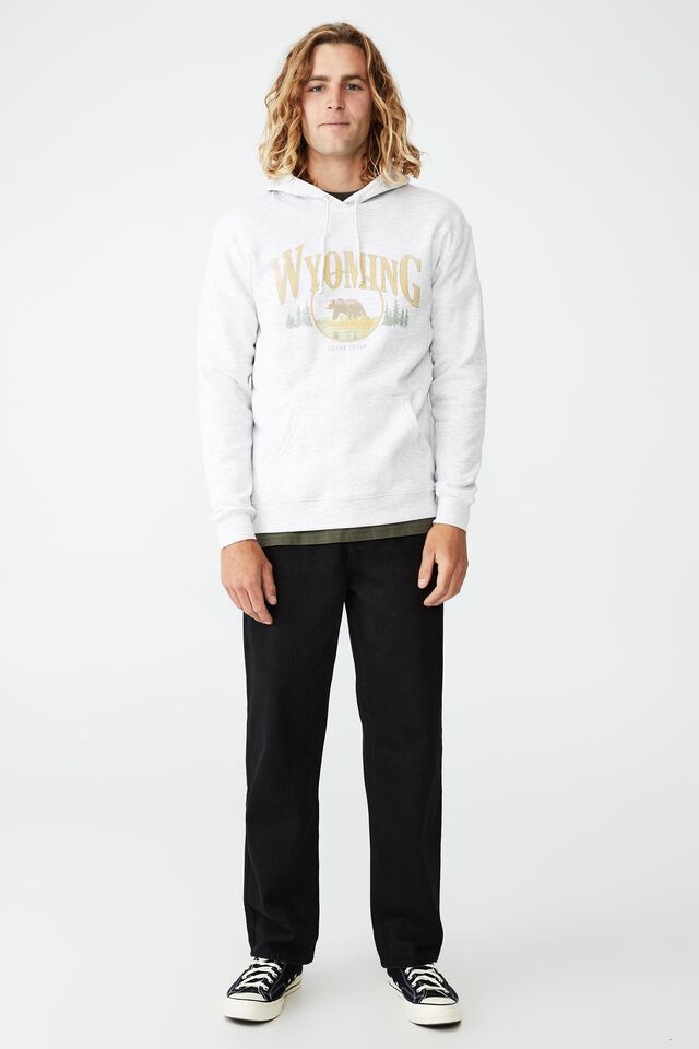 Graphic Fleece Pullover, ATHLETIC MARLE/WYOMING