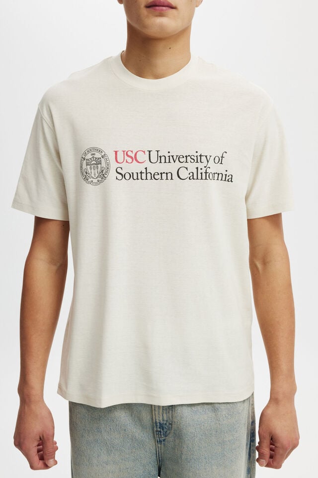 License Loose Fit College T-Shirt, LCN USC BONE/USC - CREST
