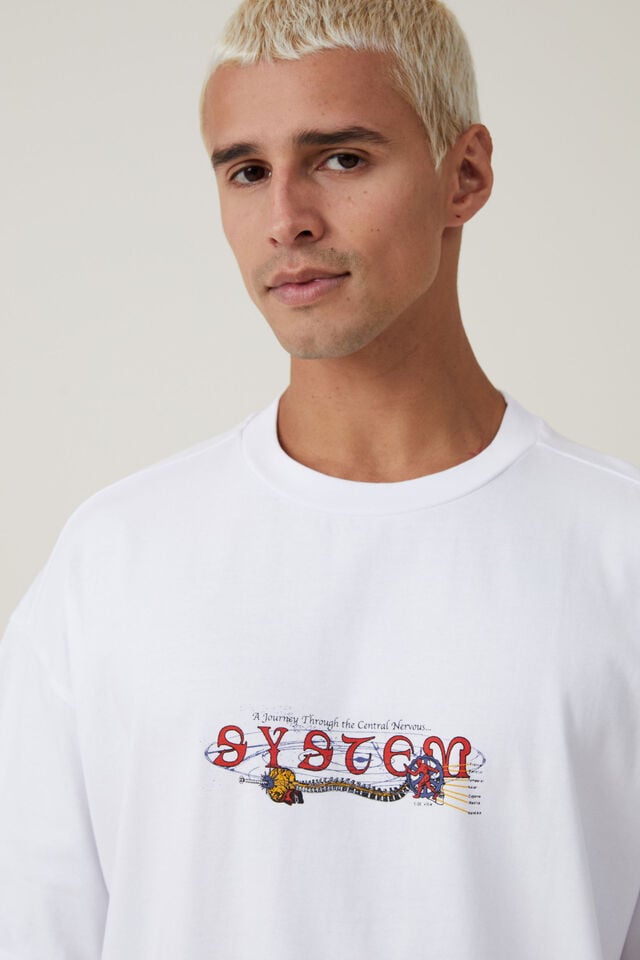 Box Fit Graphic T-Shirt, WHITE / MAN OR MACHINE
