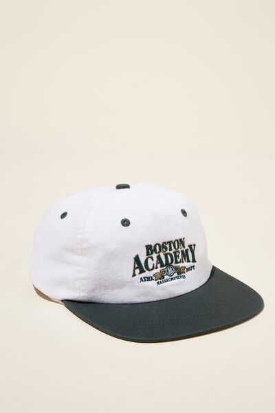 5 Panel Graphic Hat, VINTAGE WHITE / GREEN / BOSTON ACADAMY