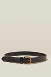 Leather Dad Belt, BLACK/BRUSHED GOLD - alternate image 1
