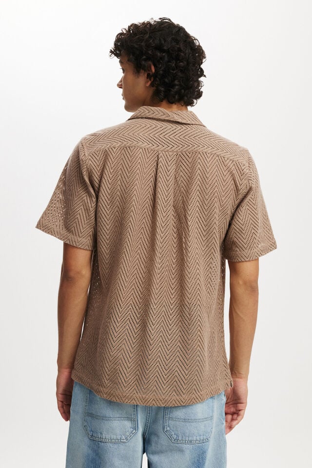 Palma Short Sleeve Shirt, TAUPE CHEVRON