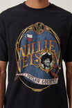 Premium Loose Fit Music T-Shirt, LCN BRA BLACK/WILLIE NELSON - OUTLAW COUNTRY - alternate image 4