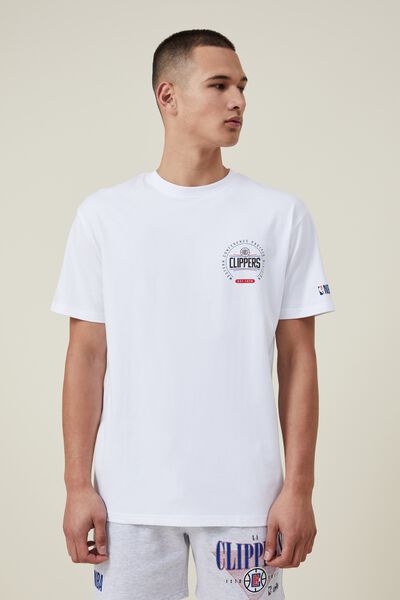 Active Nba Logo T-Shirt, LCN NBA WHITE / CLIPPERS CIRCLE LOCK UP