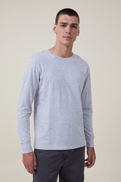 Organic Long Sleeve T-Shirt, LIGHT GREY MARLE
