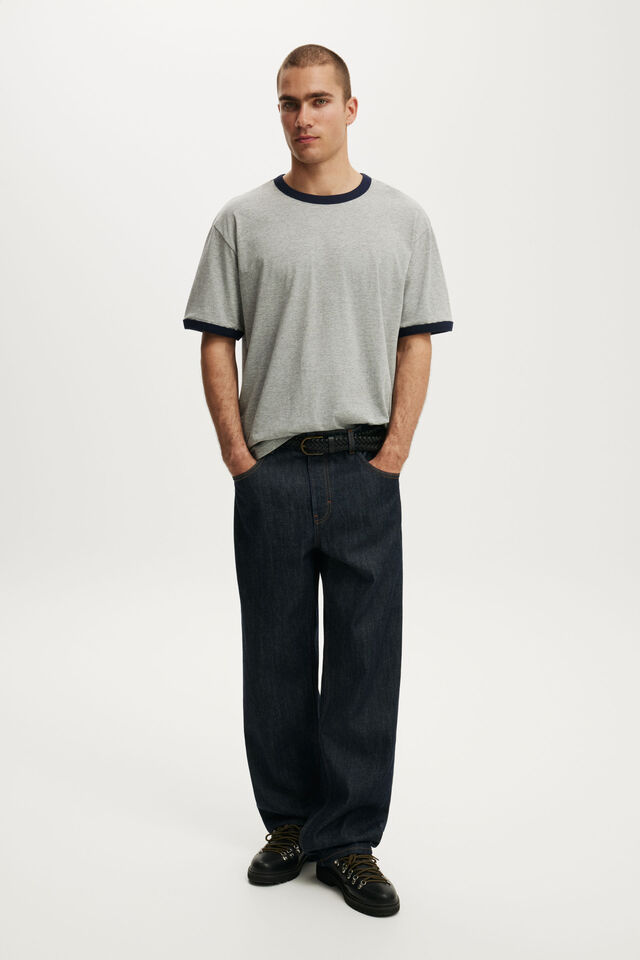 Everyday Fit T-Shirt, GREY MARLE / VINTAGE NAVY RINGER
