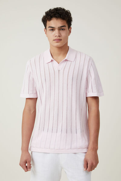Camiseta - Resort Short Sleeve Polo, SUMMER PINK POINTELLE