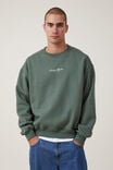 Box Fit Graphic Crew Sweater, FOREST  / EXHIBIT ARCHIVE - alternate image 1