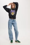 NBA LA Lakers Box Fit Crew Sweater, LCN NBA WASHED BLACK/LOS ANGELES -LAKERS FADE - alternate image 2