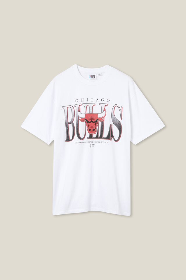 Nba Loose Fit T-Shirt, LCN NBA WHITE/CHICAGO BULLS - LOCK UP