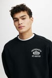 Box Fit Graphic Crew Sweater, BLACK / FRENCH BAKERY - alternate image 4