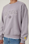 NBA LA Lakers Box Fit Crew Sweater, LCN NBA WASHED BRICK / LAKERS - APPLIQUE - alternate image 4