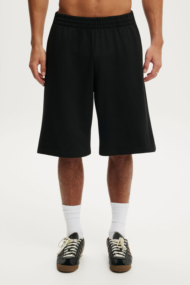 Super Baggy Fleece Short, BLACK