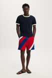 Baggy Swim Short, RED NAUTICAL DIAGONAL STRIPE - example image 4