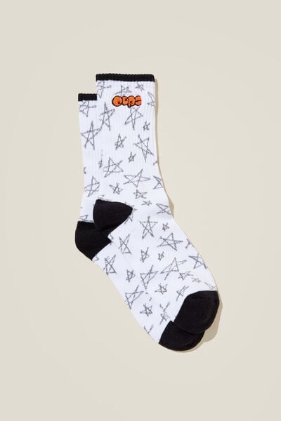 Meias - Graphic Sock, WHITE/DOPE STARS