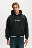 Box Fit Graphic Hoodie, WASHED BLACK / SLATE STONE - example image 2