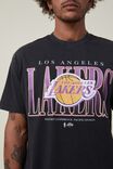 Los Angeles Lakers Nba Loose Fit T-Shirt, LCN NBA WASHED BLACK/LAKERS - LOCK UP - alternate image 5