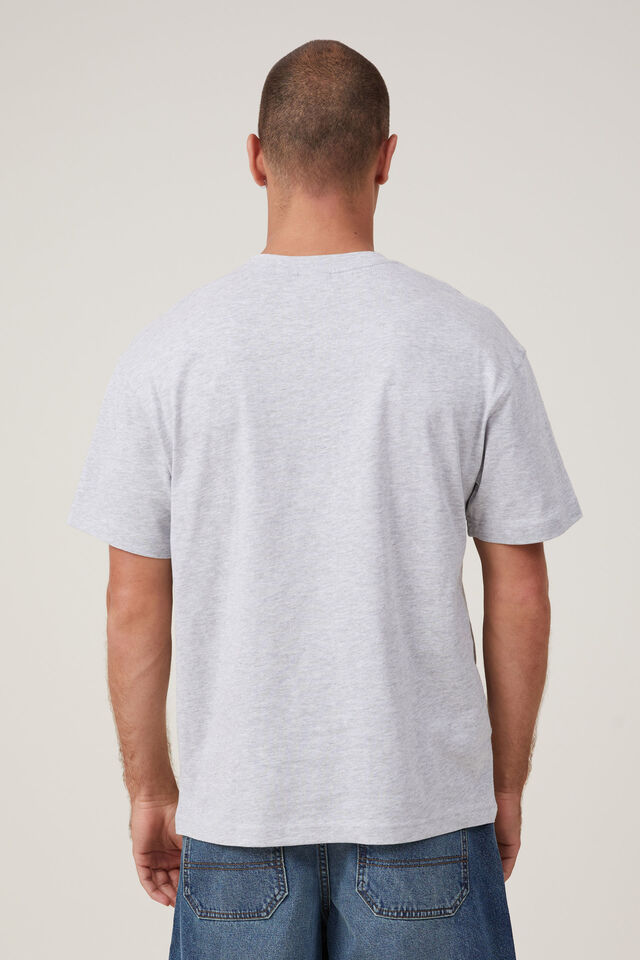Camiseta - Loose Fit College T-Shirt, LIGHT GREY MARLE / BOSTON ATH