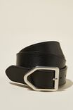 Leather Icon Buckle Belt, BLACK/SILVER - alternate image 1