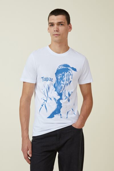 Tbar Collab Icon T-Shirt, LCN BRA WHITE/TUPAC - AGAINST THE WORLD