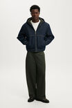 Denim Hooded Bomber Jacket, SHUTTER BLUE - example image 2
