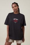 NBA Chicago Bulls Box Fit T-Shirt, LCN NBA WASHED BLACK/CHICAGO BULLS CREST - alternate image 2
