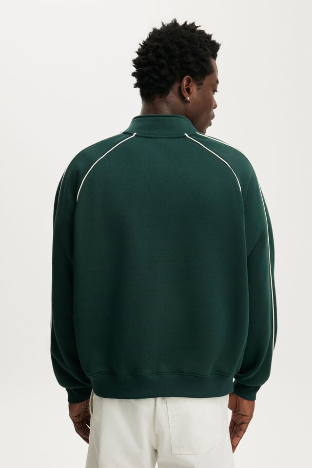 1/4 Zip Graphic Fleece, PINENEEDLE GREEN / CHALK WHITE / VALIENTE