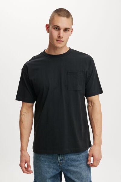 Box Fit Pocket T-Shirt, WASHED BLACK