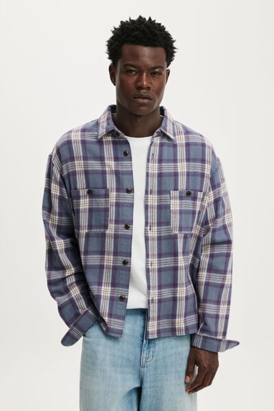 Richmond Long Sleeve Shirt, WASHED BLUE WINDOW CHECK