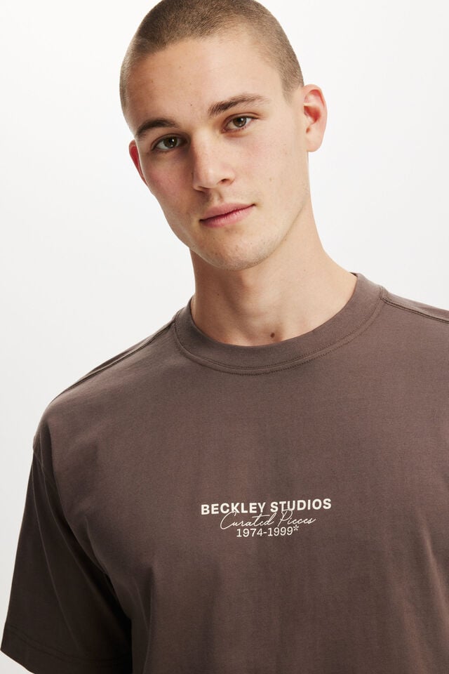 Box Fit Easy T-Shirt, WASHED CHOCOLATE/BECKLEY MONOCHROME