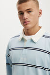 Box Fit Rugby Polo, SKY STRIPE - example image 4