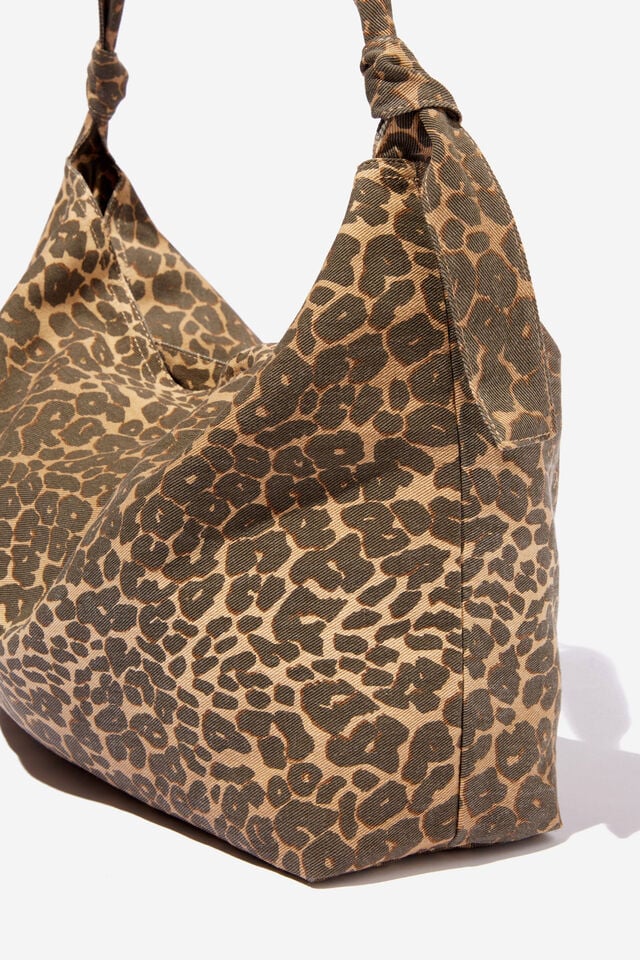 Alex Knotted Slouchy Tote, LEOPARD CANVAS