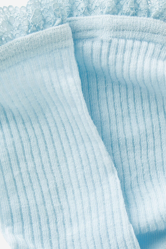 Mesh Stripe Crew Sock, CLOUD DRIFT