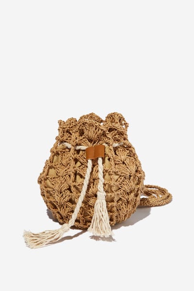 Crochet Pouch Crossbody Bag, NATURAL