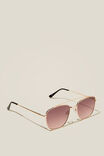 Elle Metal Aviator Sunglasses, GOLD/PURPLE GRADIENT - alternate image 2