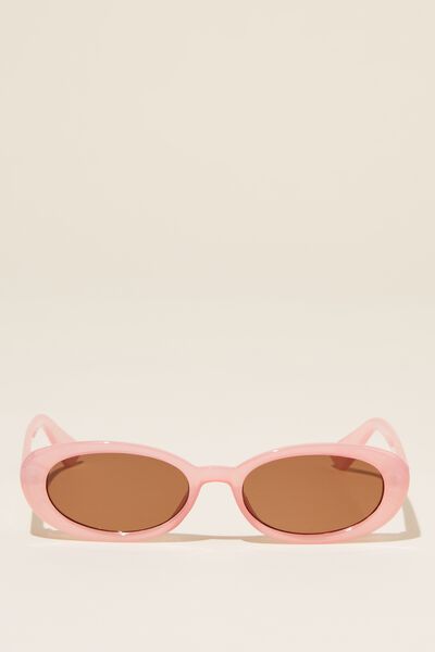 Ophelia Oval Sunglasses, PEONY PINK