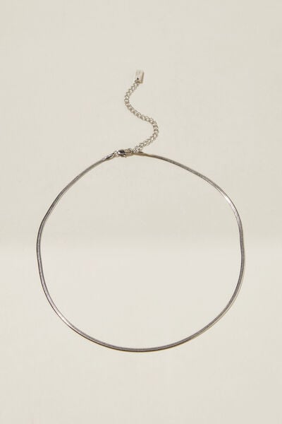 Waterproof Fine Chain Necklace, STAINLESS STEEL HERRINGBONE