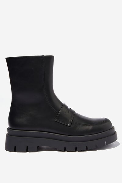 Loafer Boot, BLACK