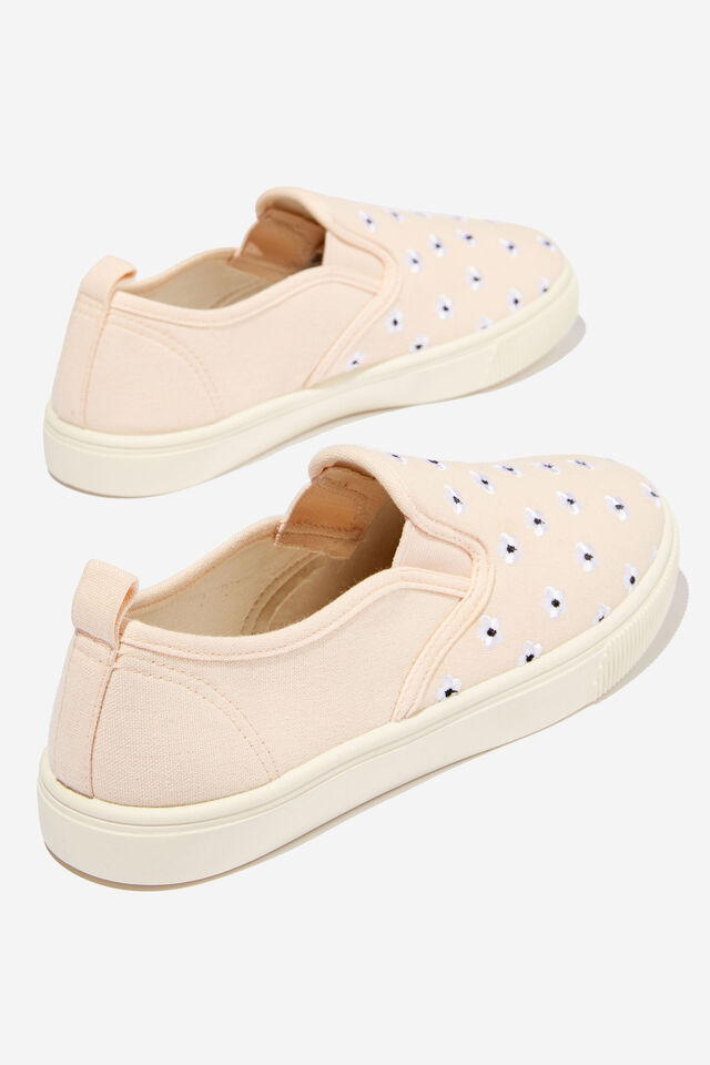 Cara Slip On, PINK DAISY EMBROIDERY